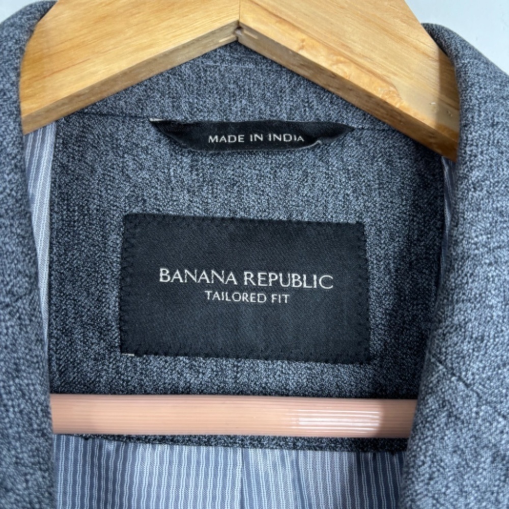 Banana Republic Blazer 44L Charcoal Grey Old Money Classic Academia Minimalist - Picture 5 of 11